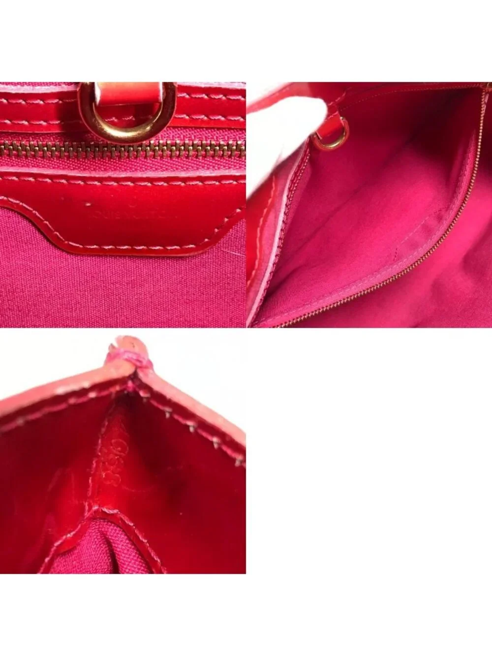 Louis Vuitton Handbag Wilshire Blue Bird Monogram Vernis Canvas Rose Pop Pink
